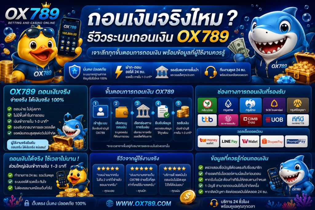 OX789 ถอนเงิน